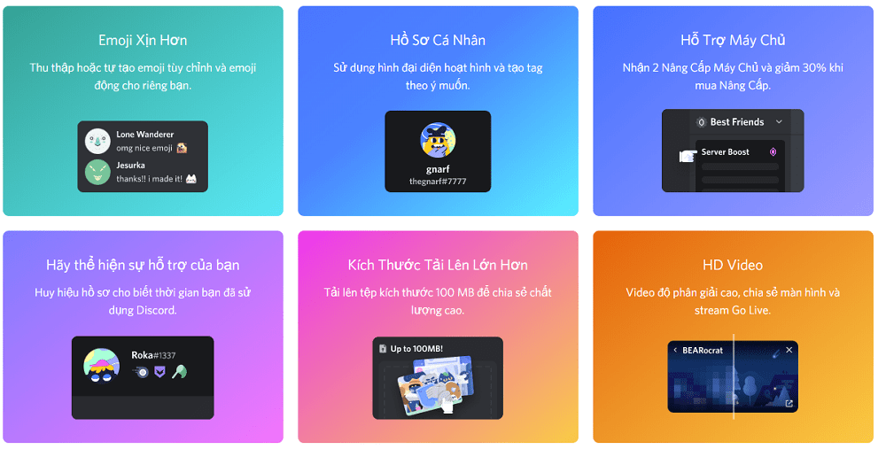 Discord Nitro với nhiều tính năng nổi bật